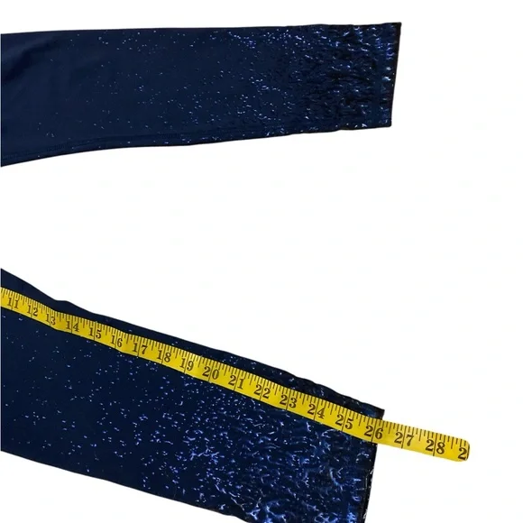 Z by Zobha Women’s Shine High Waisted Leggings Size L Athletic Navy Sparkle - Picture 10 of 14